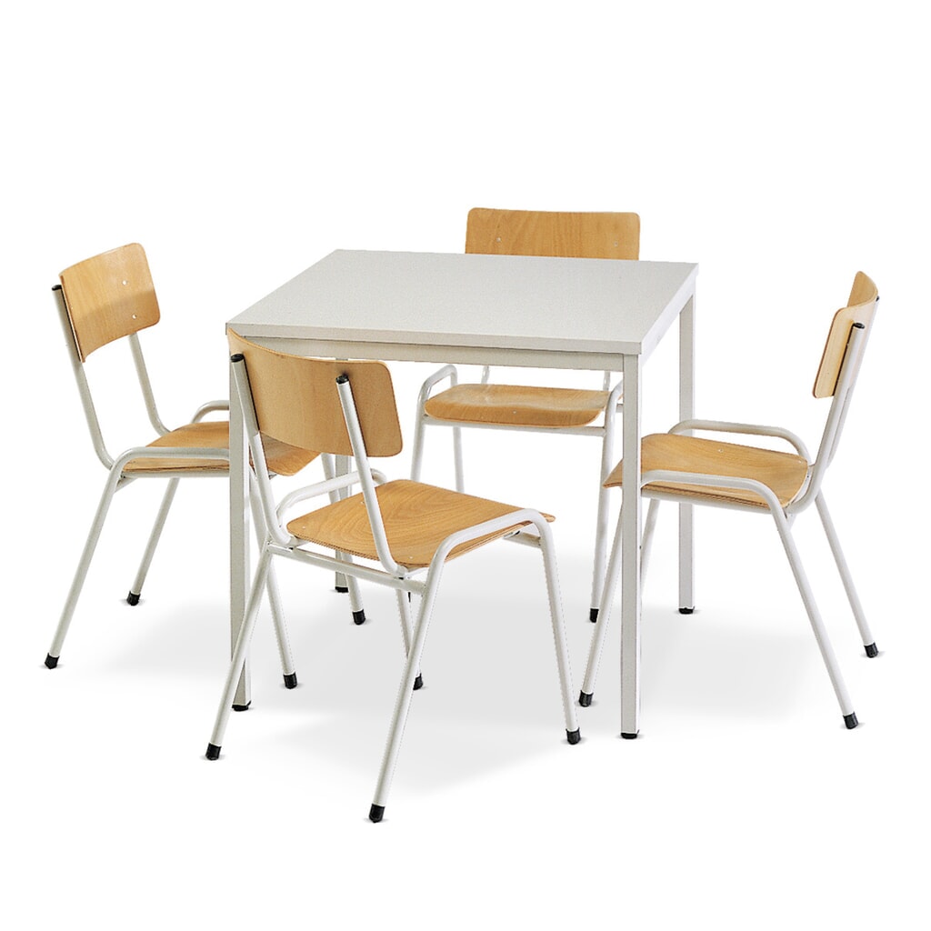 Produktabbildung: HEMMDAL Sitzgruppe, Tisch 800 x 800 mm + 4 Stühle