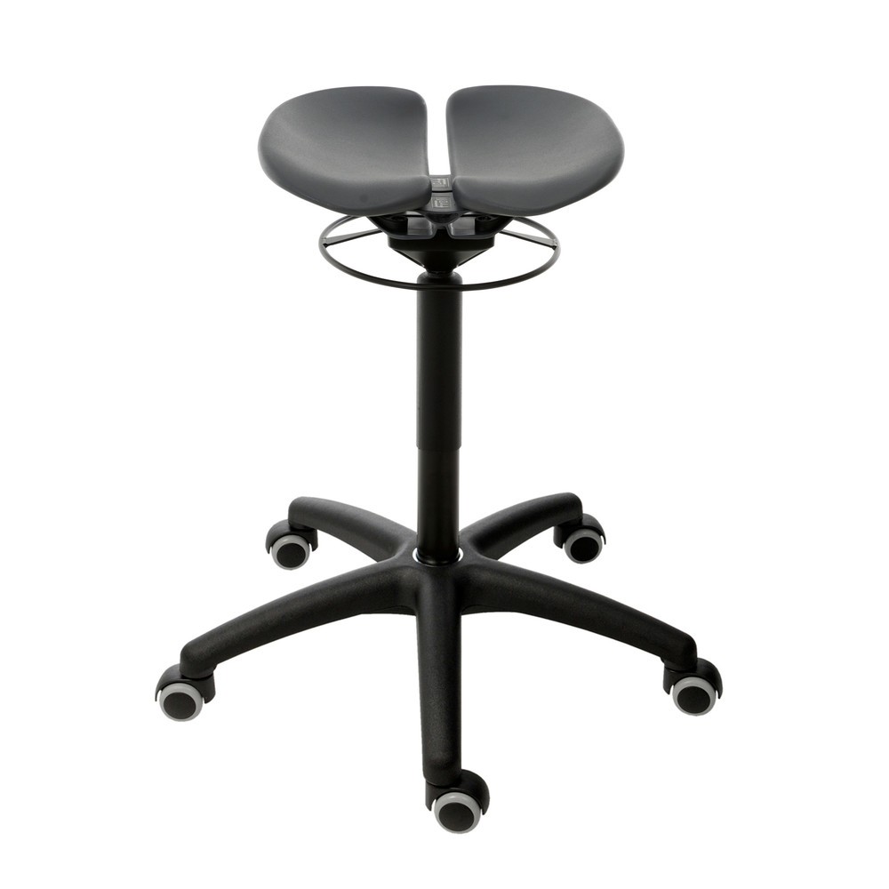 Produktabbildung: HEMMDAL Sitzschale auf Federelementen, Kunststoffsitz 2-geteilt, Sitzhöhe 500-680 mm, Rollen
