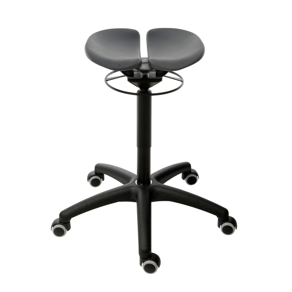 Produktabbildung Nr. 1: HEMMDAL Sitzschale auf Federelementen, Kunststoffsitz 2-geteilt, Sitzhöhe 500-680 mm, Rollen