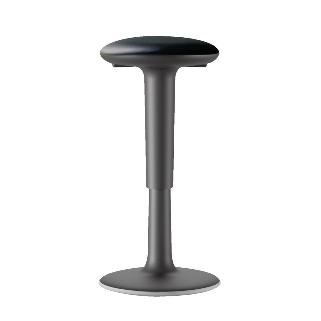 HEMMDAL Stehhocker, Kunstledersitz, Sitzhöhe 560-720 mm, Bodenwippe rund Produktabbildung: HEMMDAL Stehhocker, Kunstledersitz, Sitzhöhe 560-720 mm, Bodenwippe rund