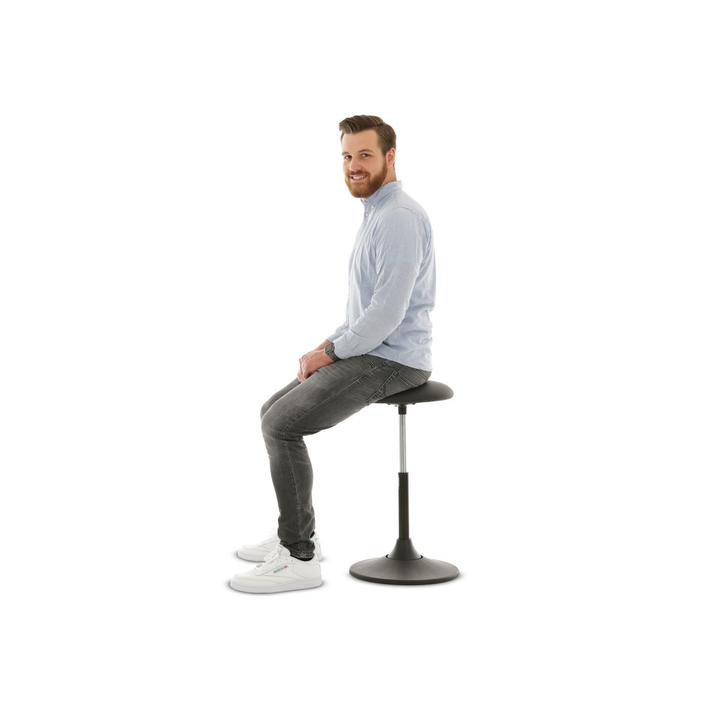 Produktabbildung Nr. 4: HEMMDAL Stehhocker, Kunstleder-Schwenksitz, Sitzhöhe 510-700 mm, Tellerfuß