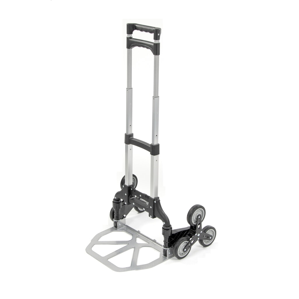 Produktabbildung: HEMMDAL Treppen-Transportkarre, klappbar, 3-armiger Radstern, TK 80/50 kg, Schaufel BxT 385 x 280 mm