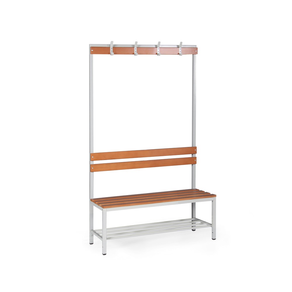 Produktabbildung: HEMMDAL Umkleidesitzbank, 1-seitig, Länge 1.200 mm, 4 Haken