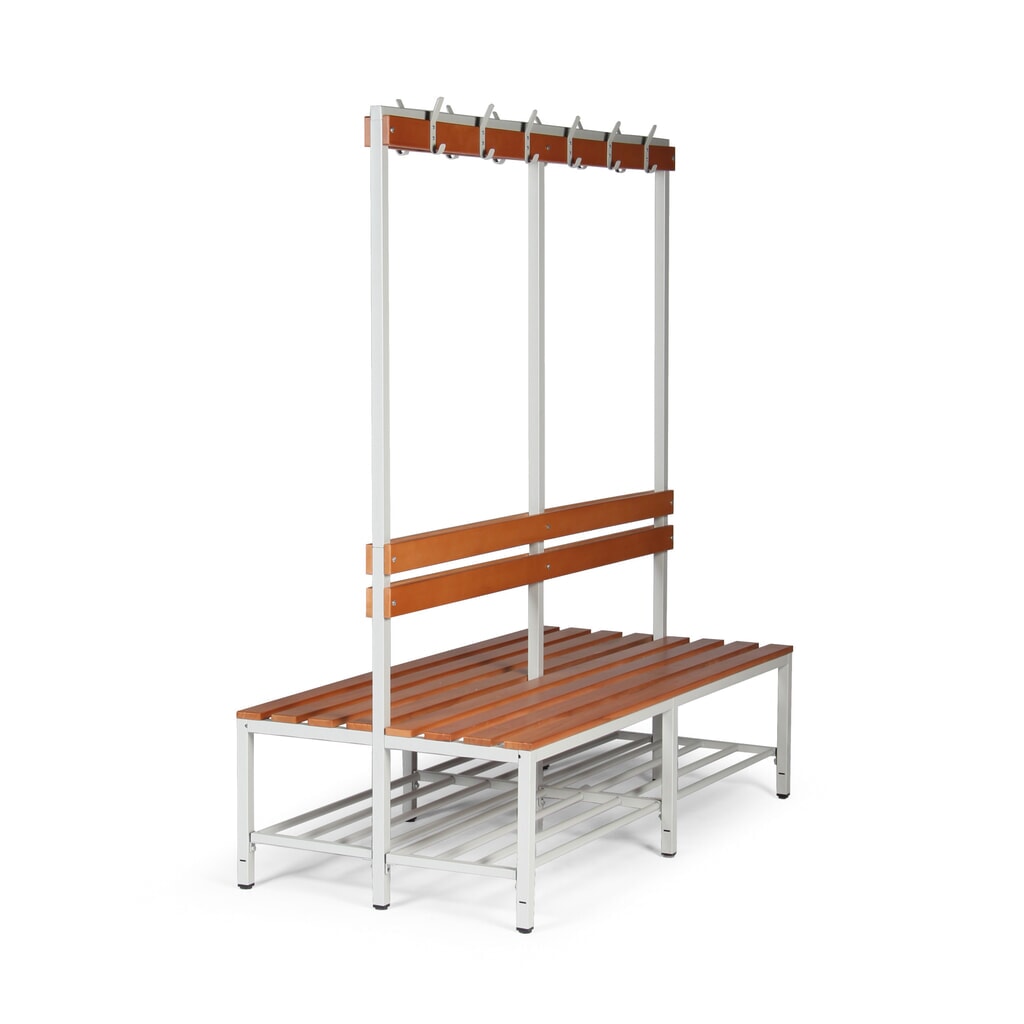 HEMMDAL Umkleidebank, 2-seitig, Länge 1.600 mm, 2x 6 Haken Produktabbildung: HEMMDAL Umkleidebank, 2-seitig, Länge 1.600 mm, 2x 6 Haken