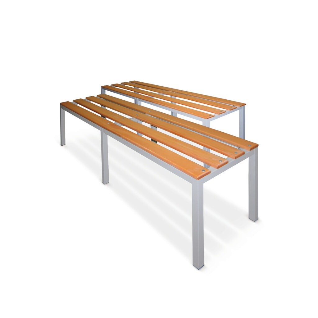 Produktabbildung: HEMMDAL Umkleidebank mit Sitzfläche aus Hartholz, Länge 1.000 mm