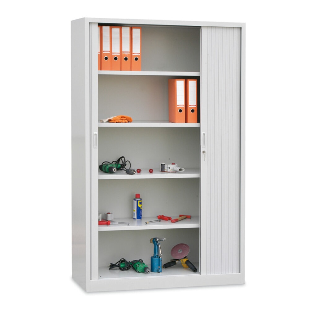 HEMMDAL Werkstatt-Rollladenschrank, 5 OH, HxBxT 1.950 x 1.200 x 460 mm, Böden lichtgrau Produktabbildung: HEMMDAL Werkstatt-Rollladenschrank, 5 OH, HxBxT 1.950 x 1.200 x 460 mm, Böden lichtgrau
