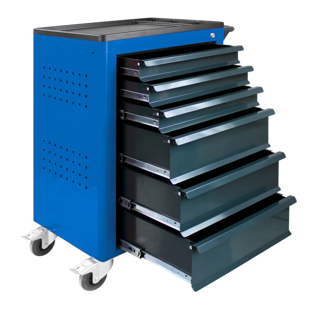 HEMMDAL Werkstattwagen, inkl. 115-teiligem Werkzeugsortiment, blau Produktabbildung Nr. 3: HEMMDAL Werkstattwagen, inkl. 115-teiligem Werkzeugsortiment, blau