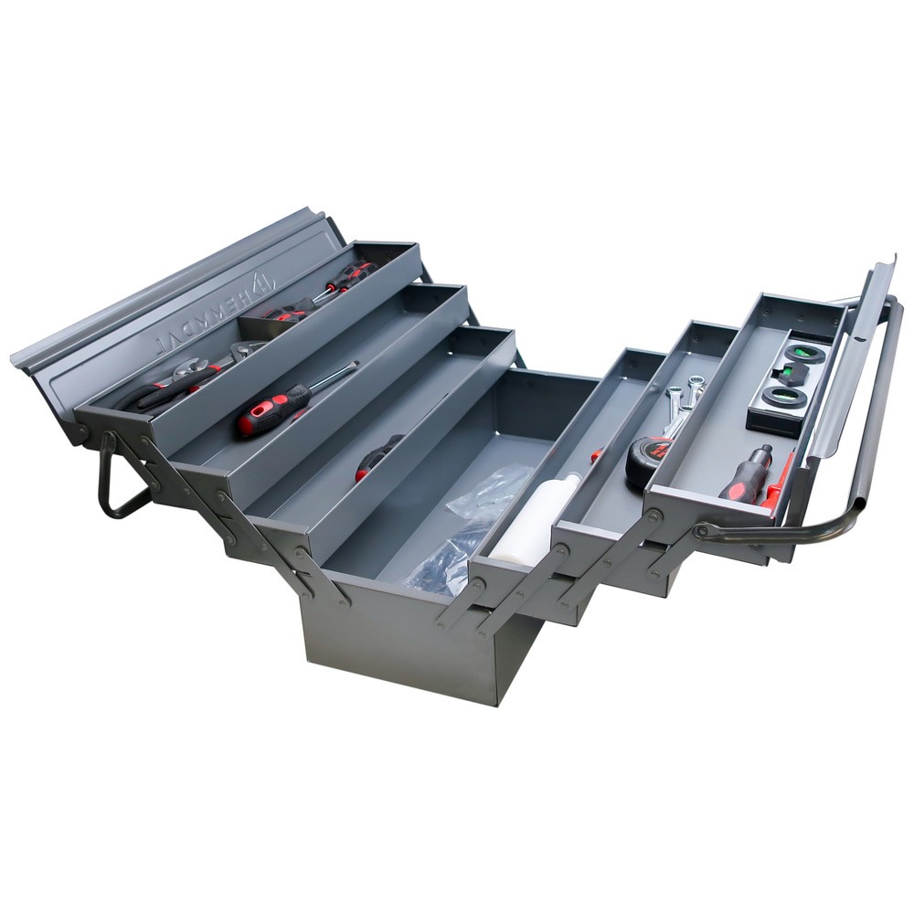 Produktabbildung: HEMMDAL Werkzeugkasten leer, anthrazit – 56 x 22 x 26,5 cm – Made in EU