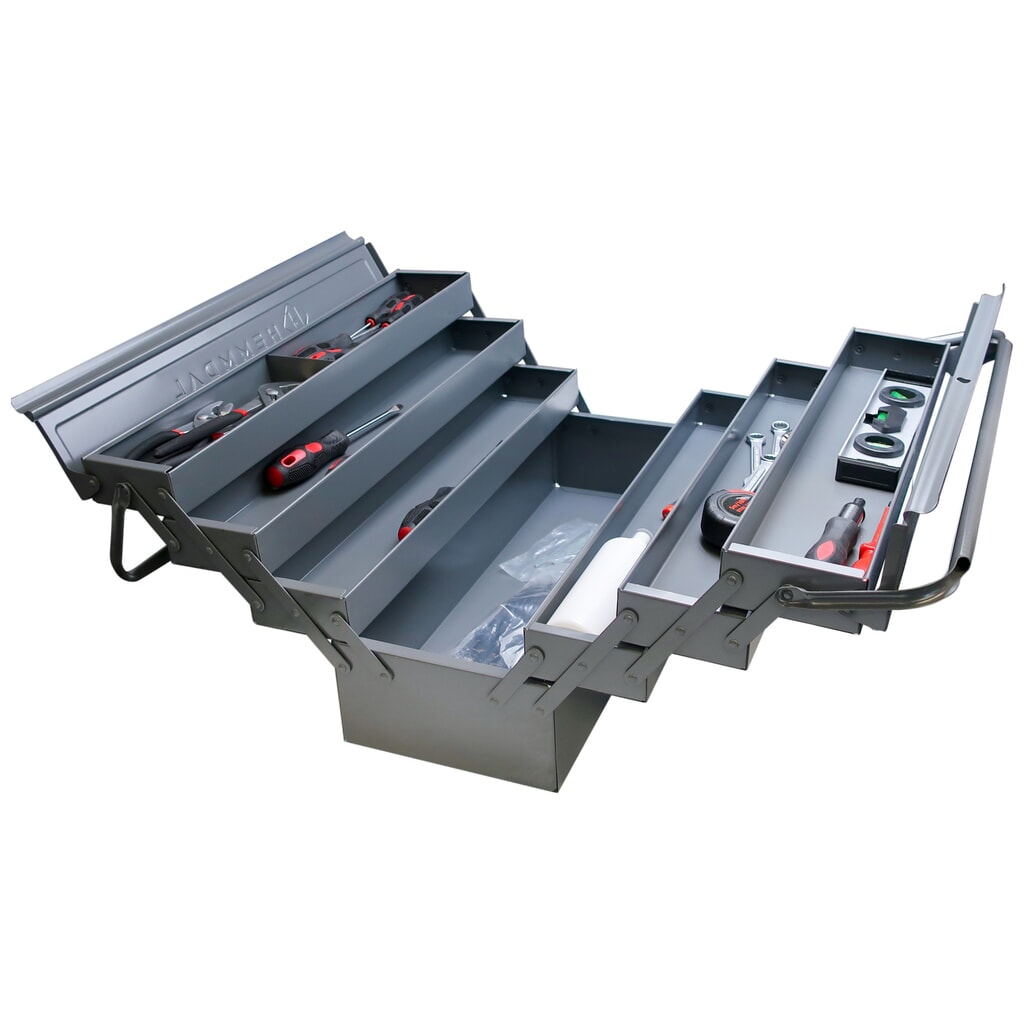 Produktabbildung: HEMMDAL Werkzeugkasten leer, anthrazit – 56 x 22 x 26,5 cm – Made in EU