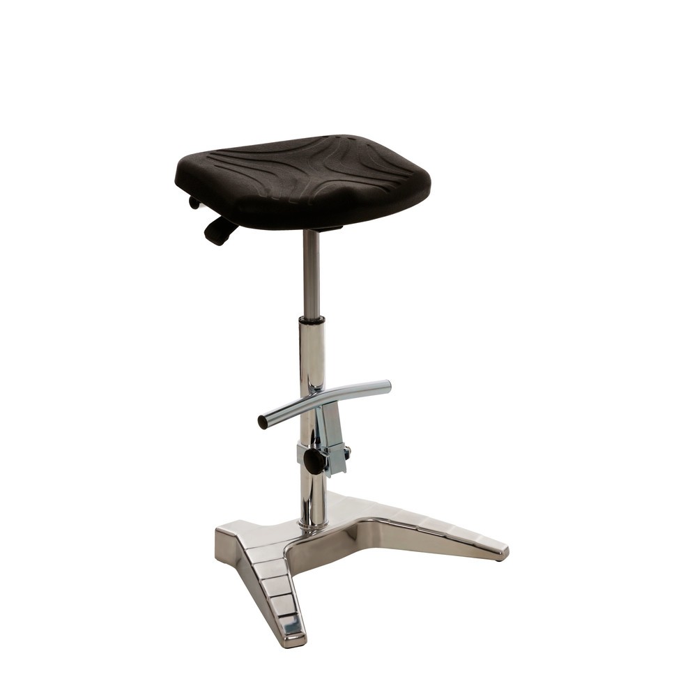 Produktabbildung Nr. 2: HEMMDAL XXL-Stehhilfe, PU-Sitz extrabreit + Tragegriff, Sitzhöhe 700-880 mm, Fußstütze