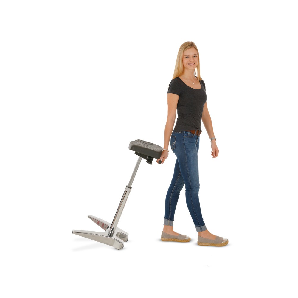Produktabbildung Nr. 5: HEMMDAL XXL-Stehhilfe, PU-Sitz extrabreit + Tragegriff, Sitzhöhe 700-880 mm