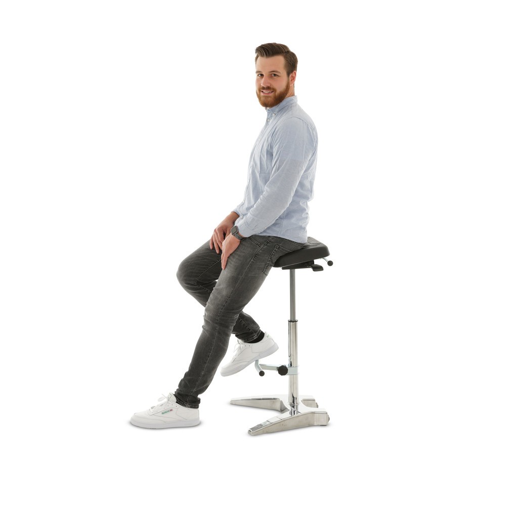 Produktabbildung Nr. 5: HEMMDAL XXL-Stehhilfe, PU-Sitz extrabreit + Tragegriff, Sitzhöhe 700-880 mm, Fußstütze