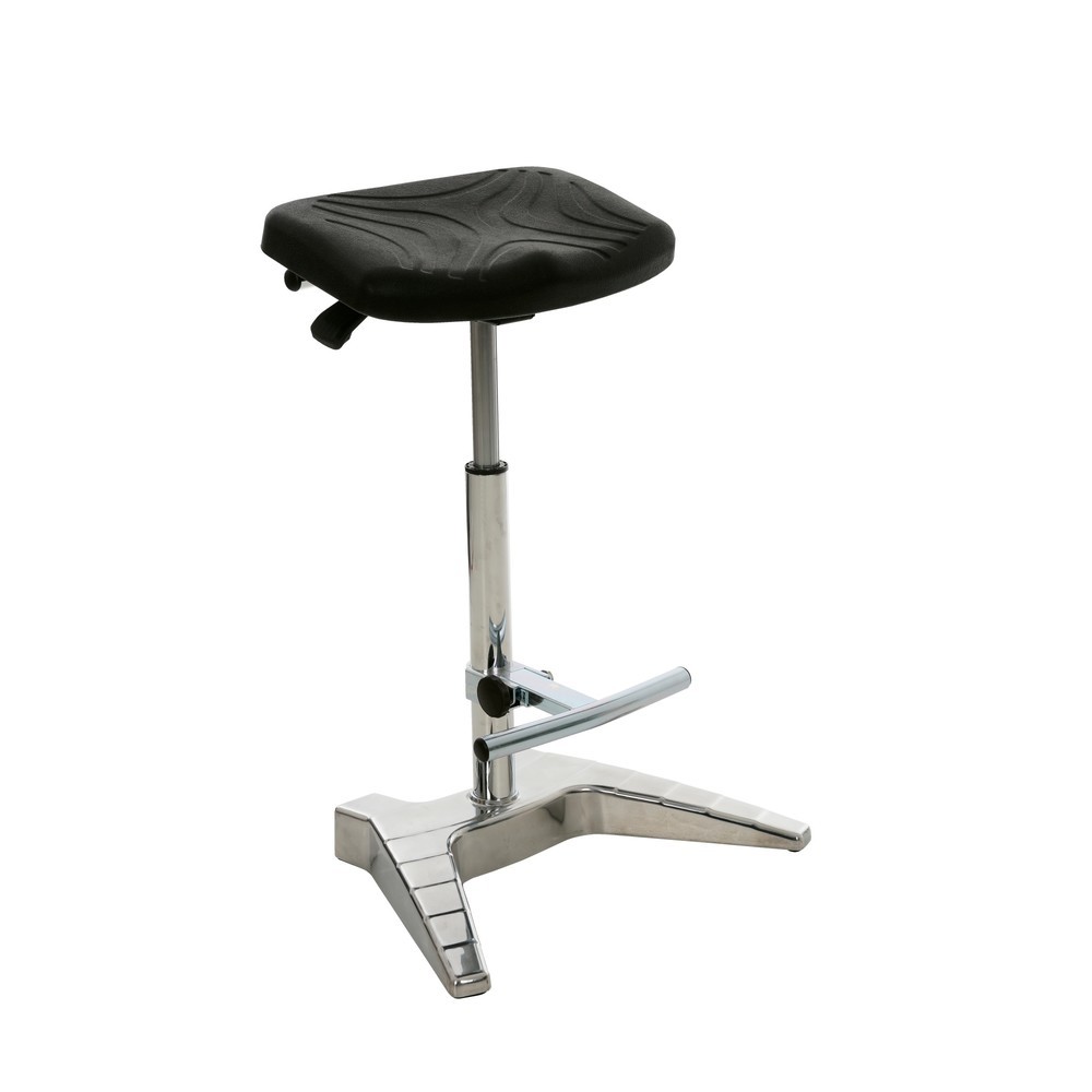 Produktabbildung Nr. 1: HEMMDAL XXL-Stehhilfe, PU-Sitz extrabreit + Tragegriff, Sitzhöhe 700-880 mm, Fußstütze