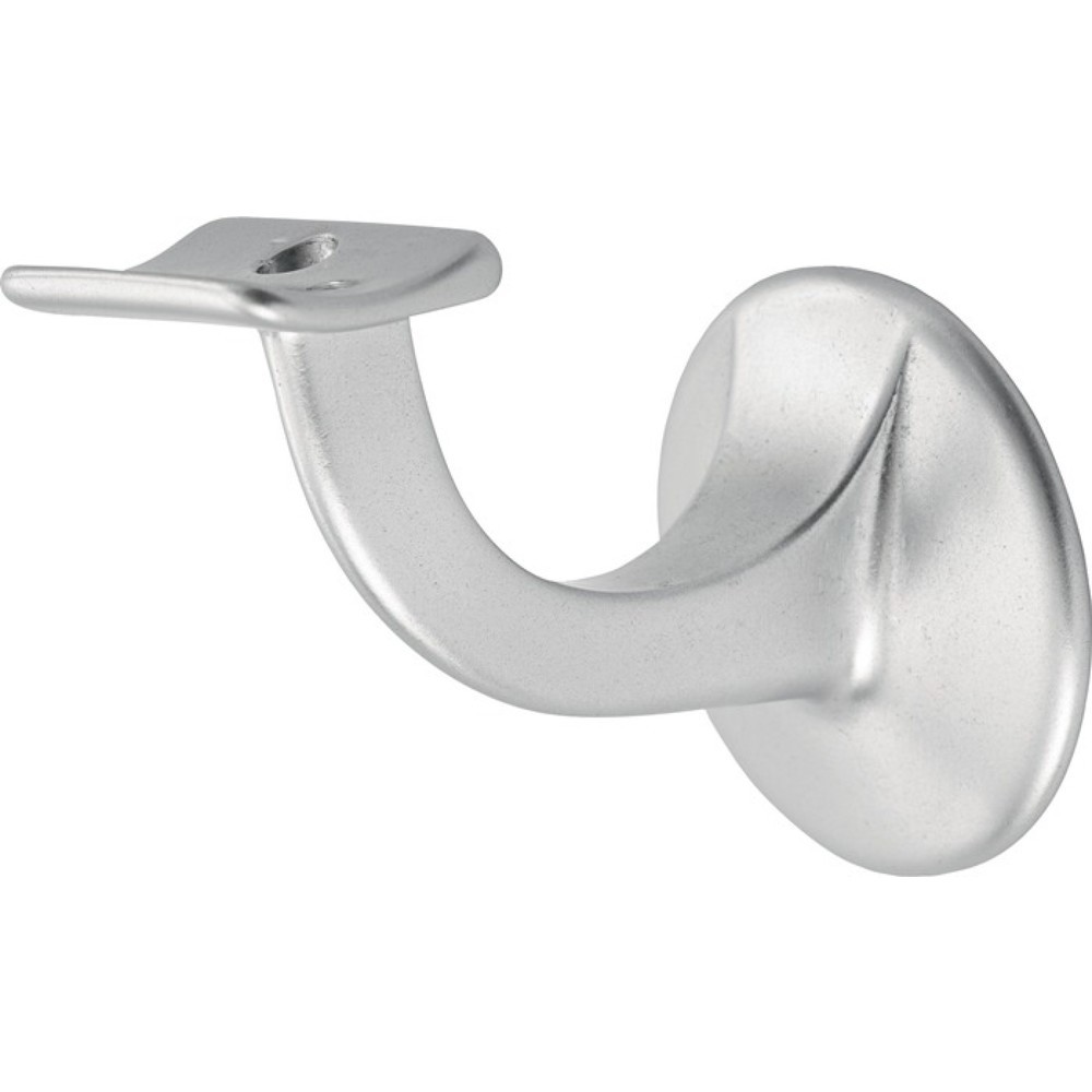 Produktabbildung: HERMETA Handlaufträger 3501, Durchmesser Wandplatte 56 mm, Aluminium silberfarbig eloxiert, gewölbte Auflage