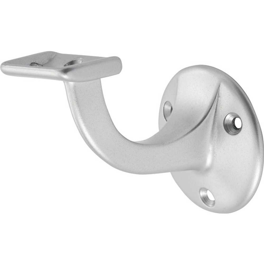 Produktabbildung: HERMETA Handlaufträger 3502, Durchmesser Wandplatte 56 mm, Aluminium silberfarbig eloxiert, gerade Auflage