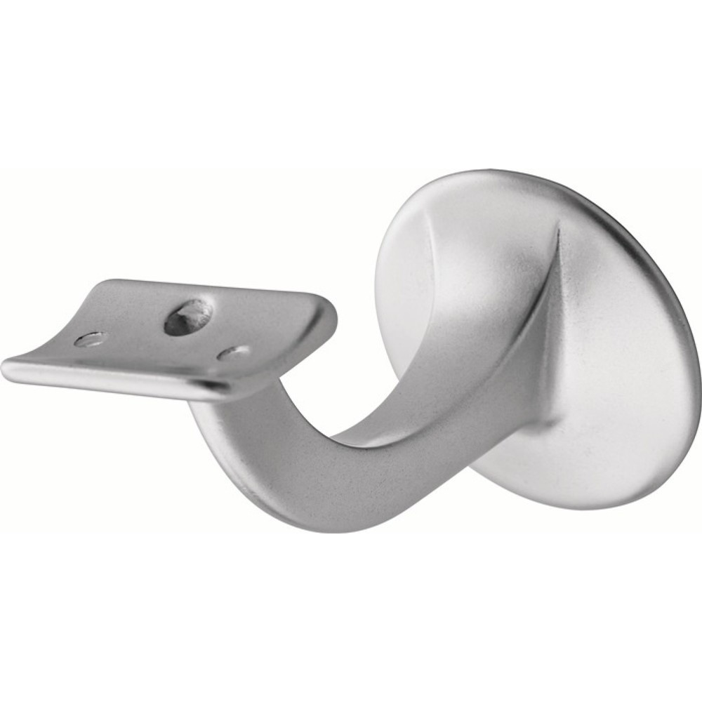 Produktabbildung: HERMETA Handlaufträger 3506, Durchmesser Wandplatte 56 mm, Aluminium silberfarbig eloxiert, gewölbte Auflage