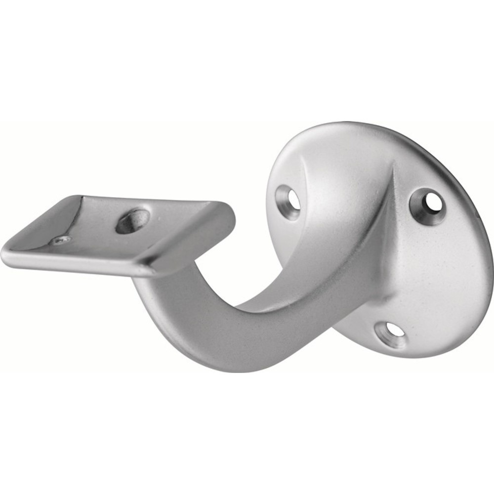 Produktabbildung: HERMETA Handlaufträger 3507, Durchmesser Wandplatte 56 mm, Aluminium silberfarbig eloxiert, gerade Auflage