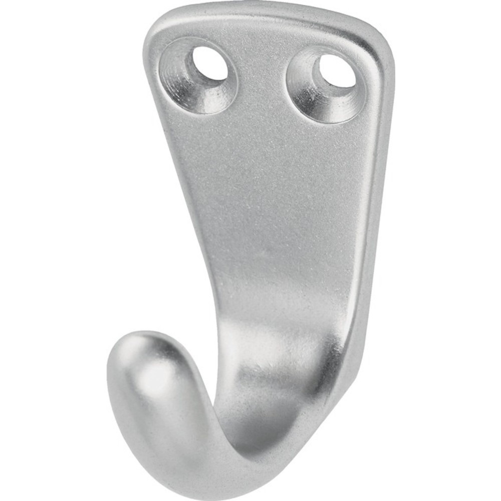 Produktabbildung: HERMETA Handtuchhaken 0553, Aluminium silberfarbig eloxiert, 1 Haken Höhe 37 mm, Ausladung 33 mm