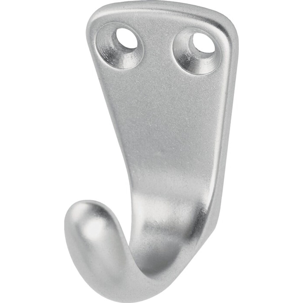Produktabbildung: HERMETA Handtuchhaken 0553, Aluminium silberfarbig eloxiert, 1 Haken Höhe 37 mm, Ausladung 33 mm