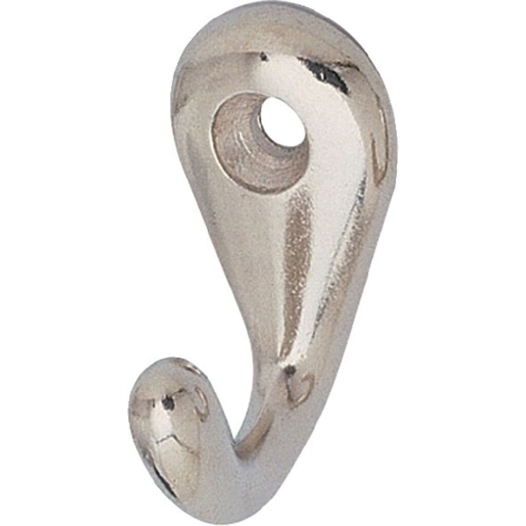 Produktabbildung: HERMETA Handtuchhaken 0557, Aluminium vernickelt, 1 Haken Höhe 36 mm, Ausladung 27 mm