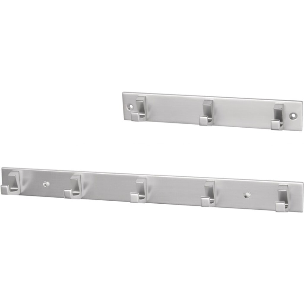 HERMETA Handtuchhakenleiste, Aluminium silberfarbig eloxiert, 3 Haken Höhe 35 mm Länge 210 mm, Ausladung 33,5 mm Produktabbildung: HERMETA Handtuchhakenleiste, Aluminium silberfarbig eloxiert, 3 Haken Höhe 35 mm Länge 210 mm, Ausladung 33,5 mm