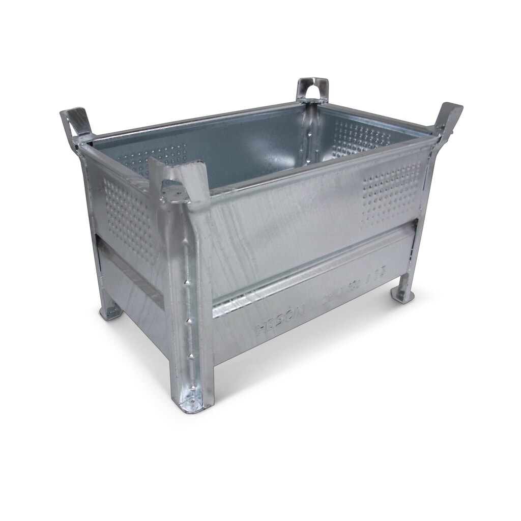 Produktabbildung: HESON® Stapelbehälter, mit Vollwand, Tragkraft 2.000 kg, BxT 800 x 500 mm