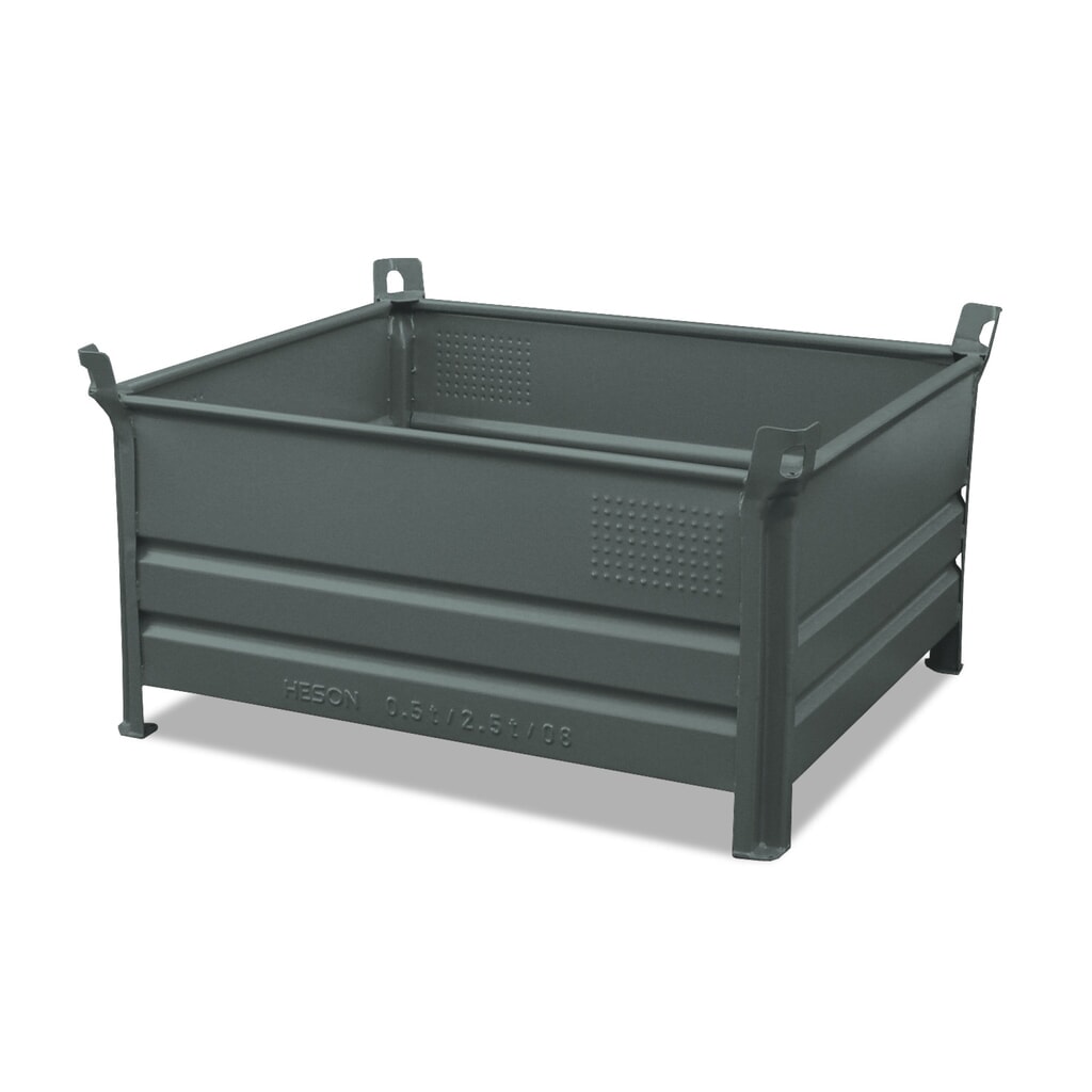 Produktabbildung: HESON® Stapelbehälter, mit Vollwand, Tragkraft 500 kg, BxT 800 x 500 mm, rot