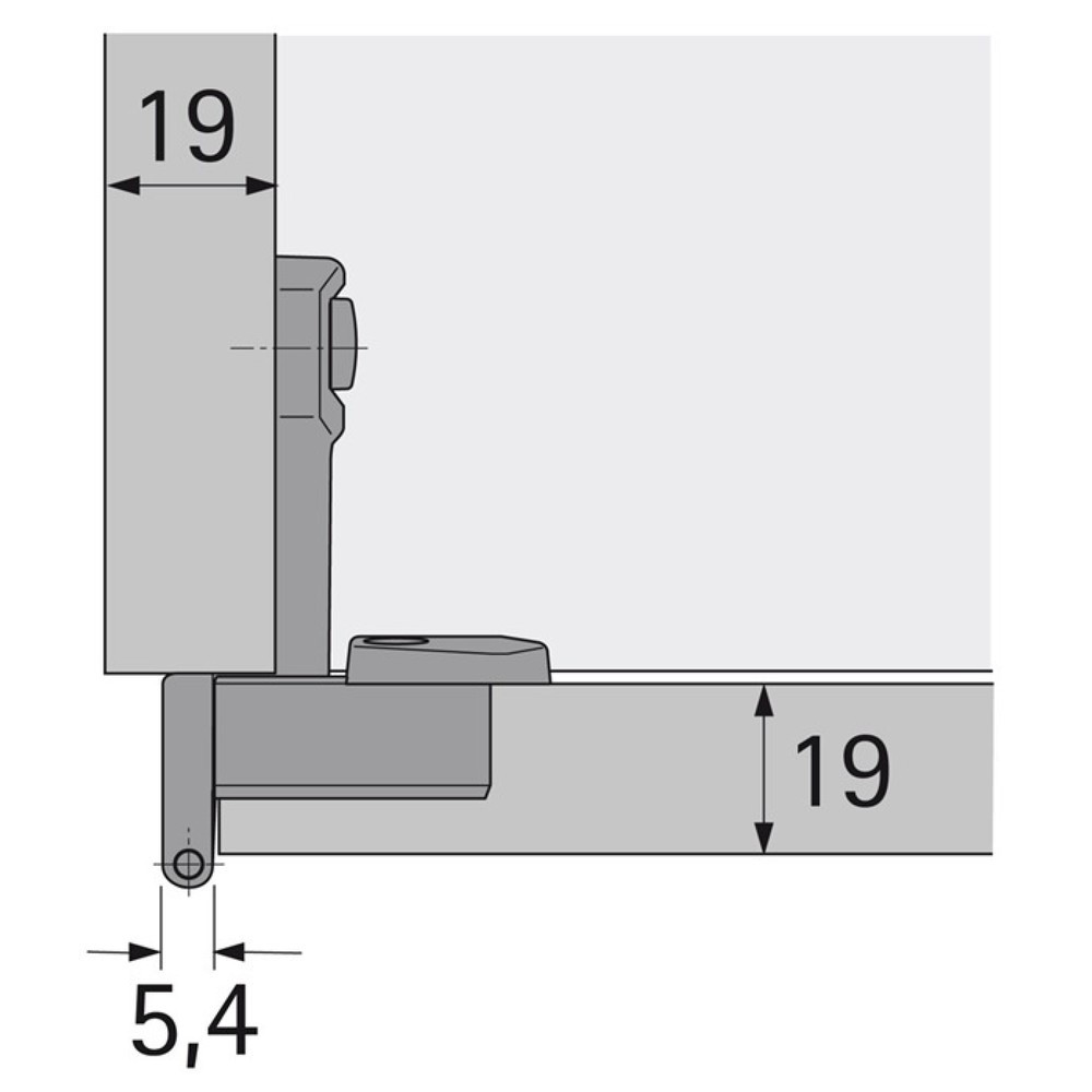 Produktabbildung Nr. 2: HETTICH Grundscharnier Selekta Pro 2000, 230 ° vorliegend, halb vorliegend, Auflage 6,5 mm vernickelt