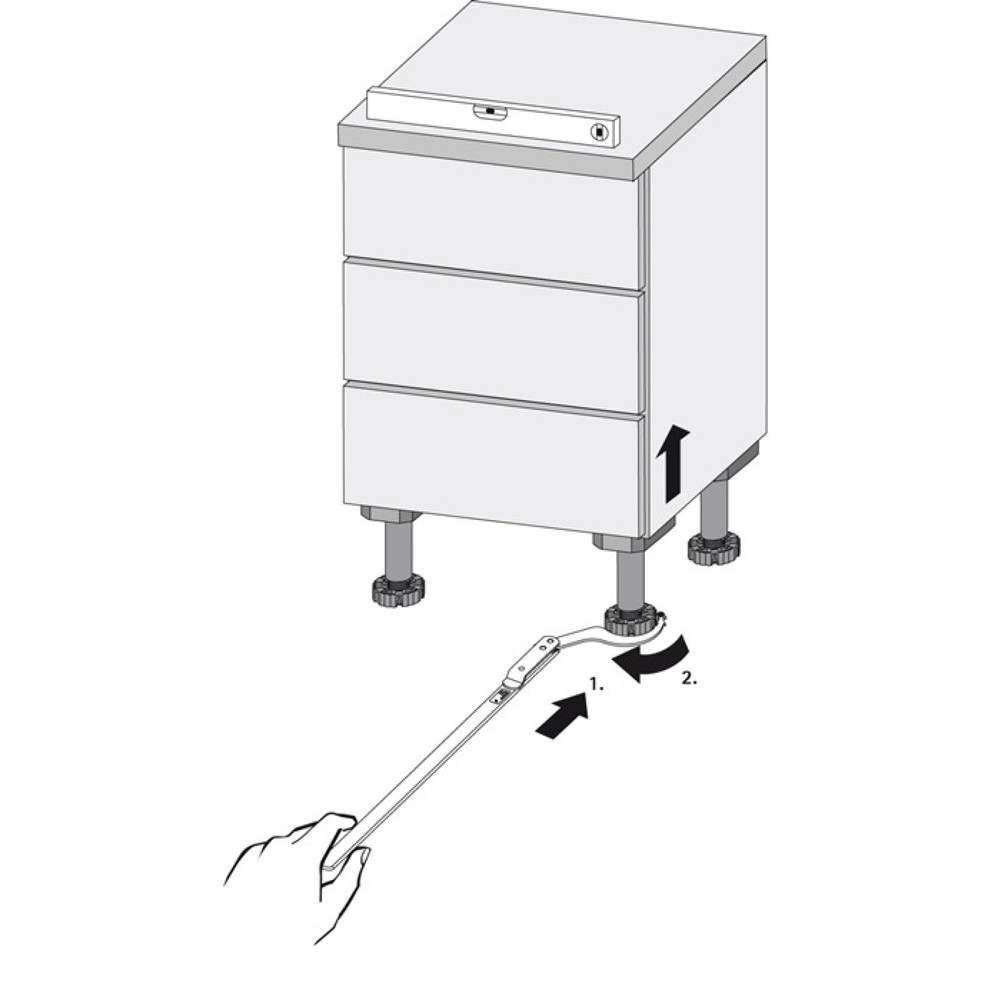 Produktabbildung Nr. 2: HETTICH Sockelverstellwerkzeug, Metall, bis 300 kg