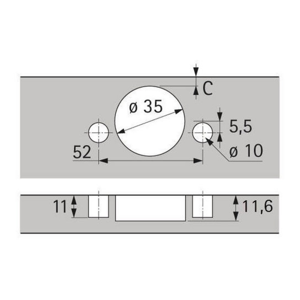 Produktabbildung Nr. 4: HETTICH Weitwinkelscharnier Sensys 8657i, vorliegendSchnellmontage Flash, TH 54, vernickelt