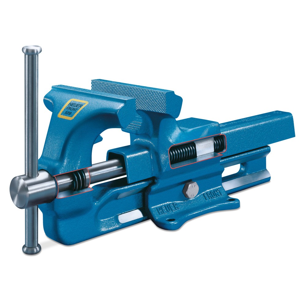 Produktabbildung: HEUER® Schraubstock aus Stahl, Backenbreite 100 mm