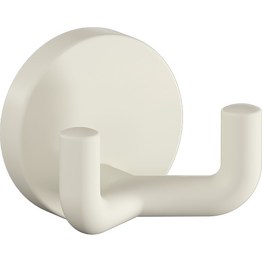 Produktabbildung: HEWI Doppelhaken 477.90B025, Polyamid 99 reinweiß matt, doppelt Ausladung 43,5 mm, Ø 50 mm
