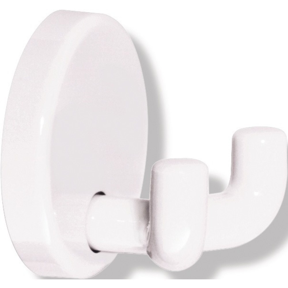 Produktabbildung: HEWI Doppelhaken 801.90.020, Polyamid 99 reinweiß, 2 Haken, Ø 40 mm Ausladung 31 mm