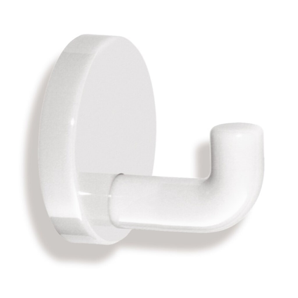 Produktabbildung: HEWI Einzelhaken 477.90.010, Polyamid 99 reinweiß, einfach Ausladung 45 mm, Ø 50 mm