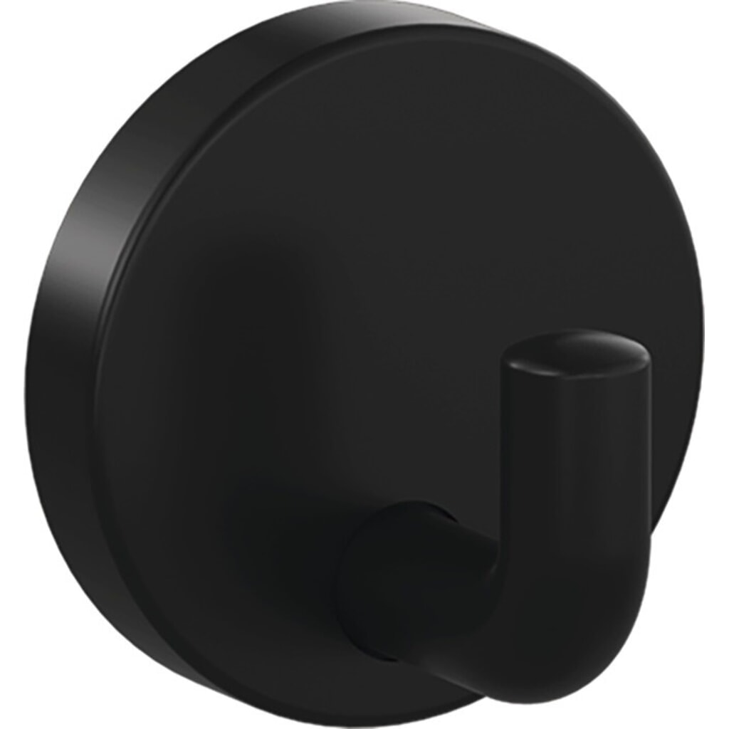 HEWI Einzelhaken 477.90B010, Polyamid 90 tiefschwarz matt, einfach Ausladung 45 mm, Ø 50 mm Produktabbildung: HEWI Einzelhaken 477.90B010, Polyamid 90 tiefschwarz matt, einfach Ausladung 45 mm, Ø 50 mm