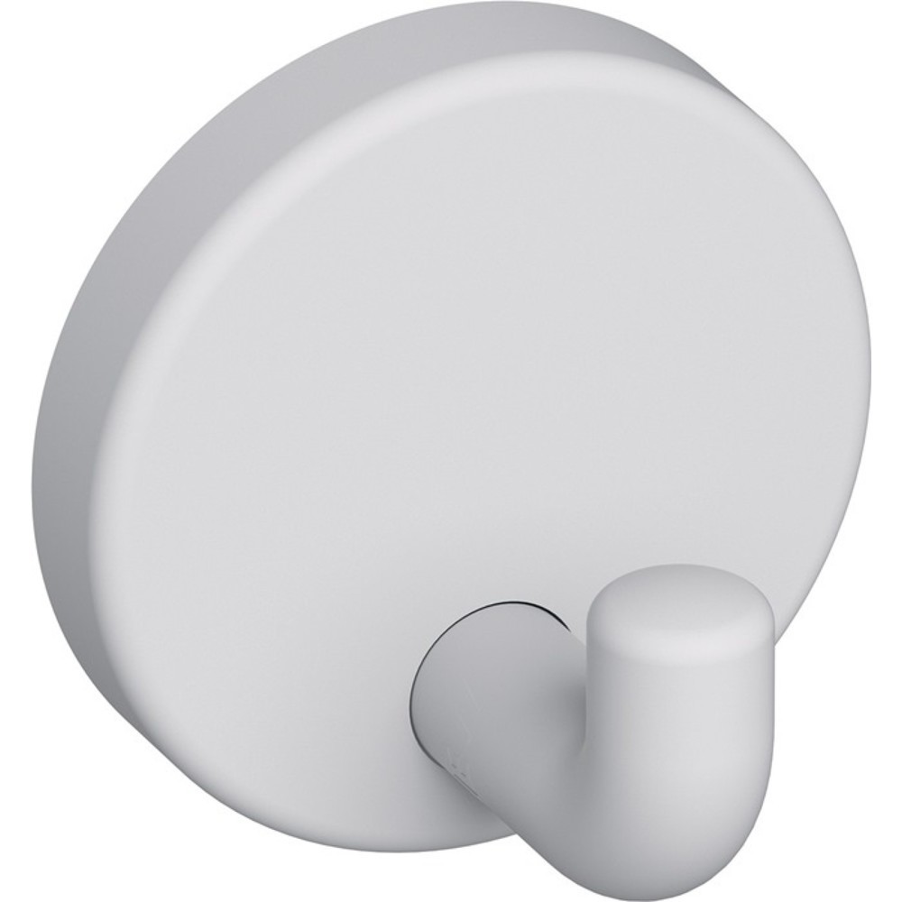 Produktabbildung: HEWI Einzelhaken 801.90B010, Polyamid matt 98 signalweiß matt, Ausladung 30 mm, Höhe 40 mm Ø 40 mm