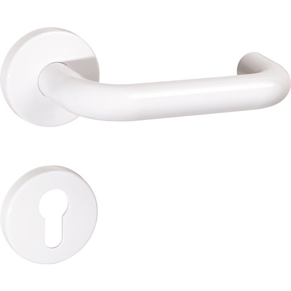 Produktabbildung: HEWI Rosettengarnitur 111R01.130, rund PZ, Kunststoff 97, DIN links / rechts D/D