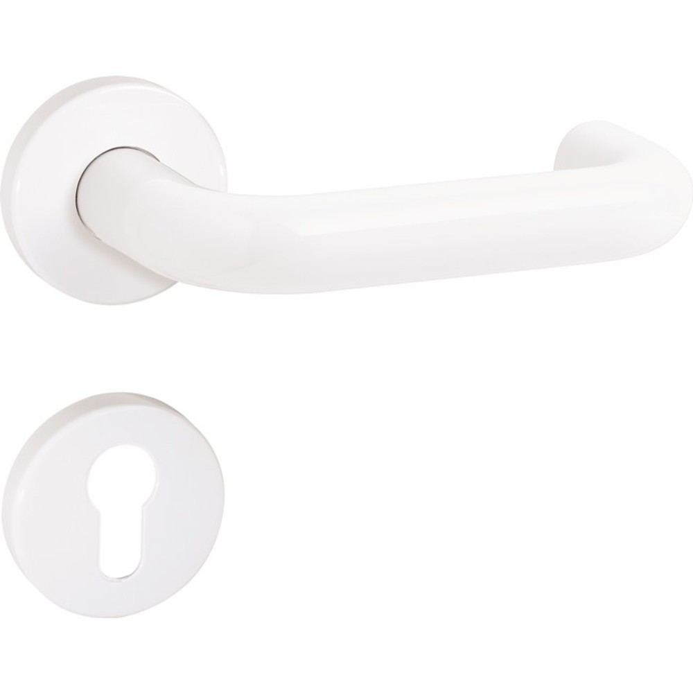 Produktabbildung: HEWI Rosettengarnitur 111R01.230, rund PZ, Kunststoff 90, DIN links / rechts D/D