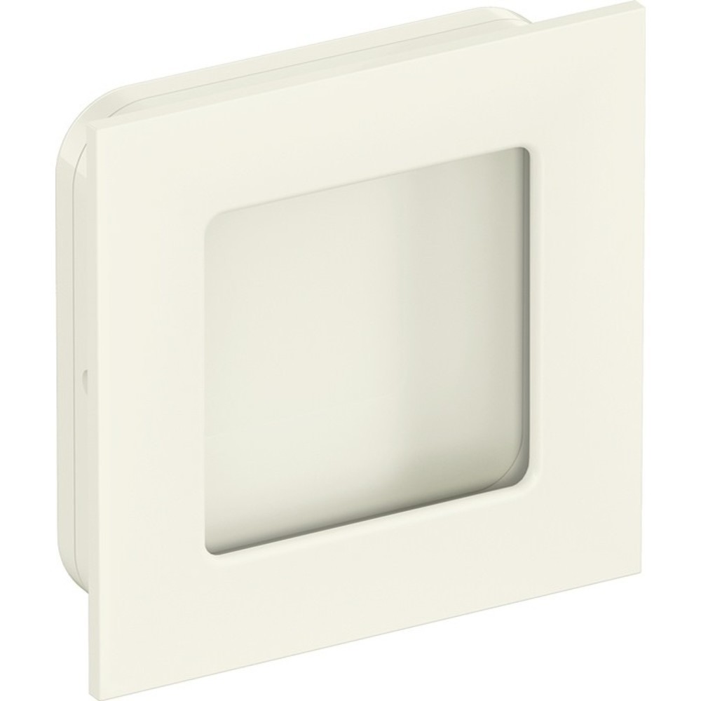 Produktabbildung: HEWI Schiebetürmuschel 544.60, quadratisch passend für Holztüren, Polyamid 99 reinweiß glänzend, Länge 60 mm Breite 60 mm