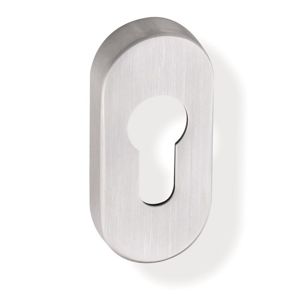 Produktabbildung: HEWI Schutzrosettenpaar 316XAES, oval ohne Zylinderabdeckung, Edelstahl XA, Stärke 10 mm