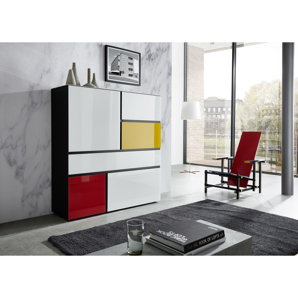 Produktabbildung Nr. 14: Highboard IDEEUS, 3 Flügeltüren (push-to-open), 1 Schublade mit Selbsteinzug, 1 Kippfach, Höhe 1.300 mm, Breite 1.200 mm