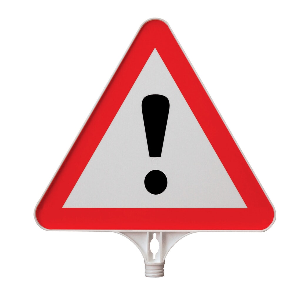 Hinweisschild "Achtung", Dreieck, für Leitkegel und Absperrpfosten