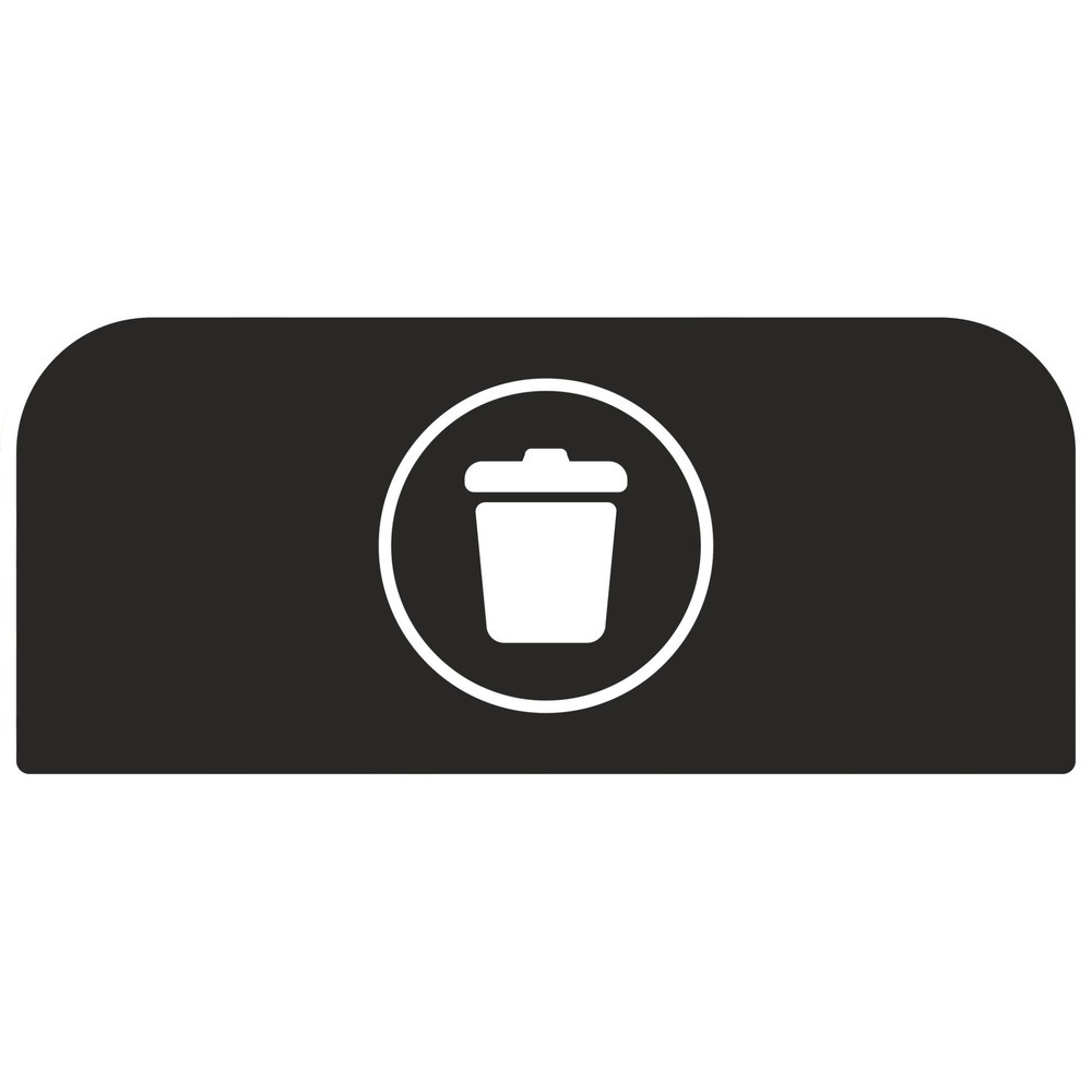 Produktabbildung: Hinweistafel Abfall für Rubbermaid® Configure Recycling Abfallbehälter, 57 Liter, schwarz