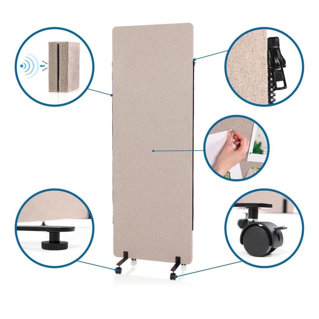 Produktabbildung Nr. 3: hjh OFFICE Mittelstück zu Trennwand System FLEXMIUT, taupe