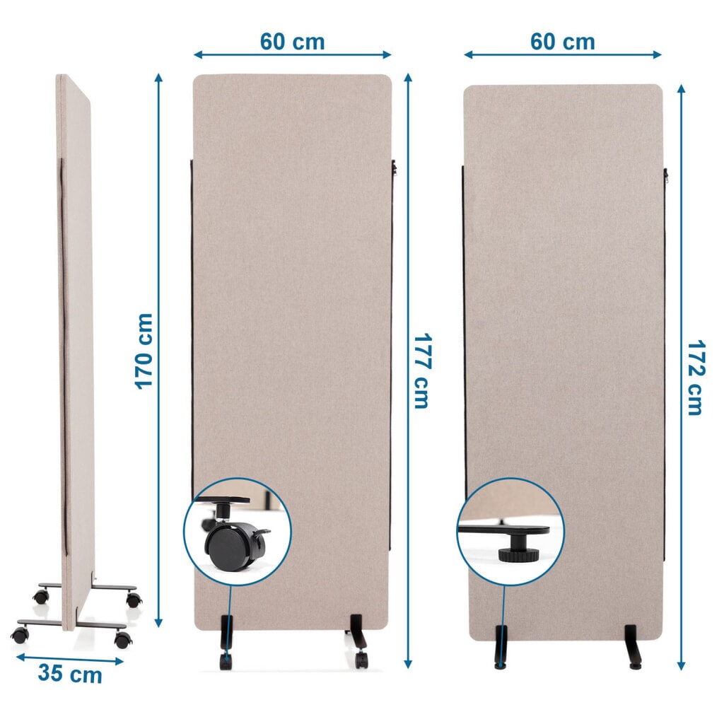 hjh OFFICE Mittelstück zu Trennwand System FLEXMIUT, taupe Produktabbildung Nr. 5: hjh OFFICE Mittelstück zu Trennwand System FLEXMIUT, taupe
