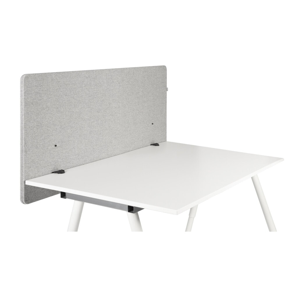 Produktabbildung: hjh OFFICE Akustik Tischtrennwand FLEXMIUT D 120 cm, hellgrau