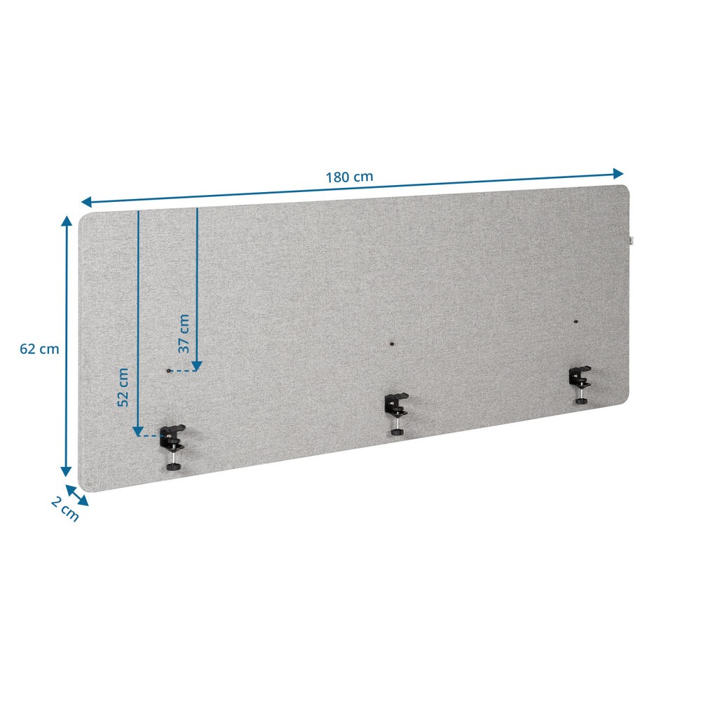Produktabbildung Nr. 8: hjh OFFICE Akustik Tischtrennwand FLEXMIUT D 180 cm, hellgrau