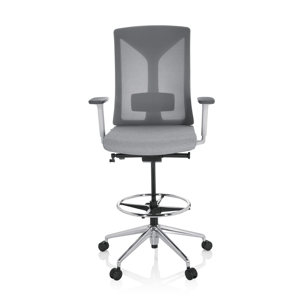 hjh OFFICE Arbeitsstuhl / Arbeitshocker HALIFAX WORK Stoff/Netzstoff, grau Produktabbildung: hjh OFFICE Arbeitsstuhl / Arbeitshocker HALIFAX WORK Stoff/Netzstoff, grau