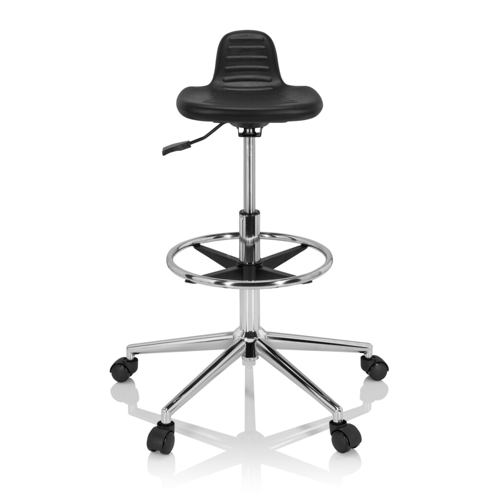 Produktabbildung: hjh OFFICE Ergonomischer Hocker / Arbeitshocker TOP WORK 3 I Hartschaum, schwarz