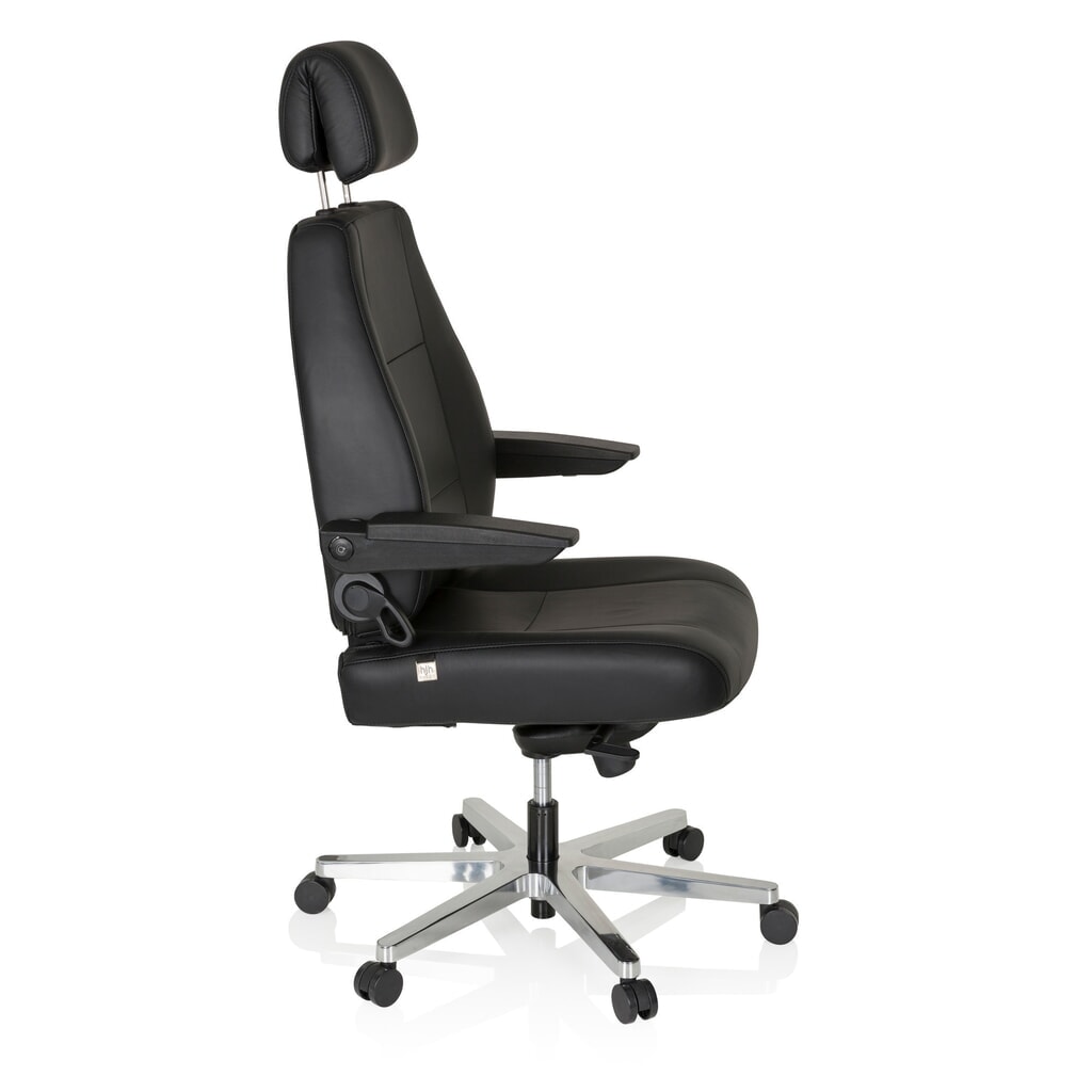hjh OFFICE Arbeitsstuhl / Chefsessel 24 HOURS Leder, schwarz Produktabbildung Nr. 4: hjh OFFICE Arbeitsstuhl / Chefsessel 24 HOURS Leder, schwarz